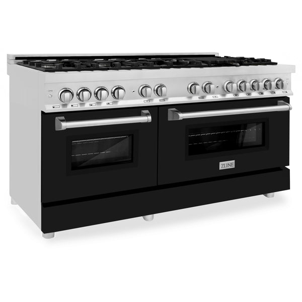 ZLINE 60 in. 7.4 cu. ft. Legacy Dual Fuel Range with 9 Burner Gas Cooktop and 2 Electric Convection Ovens