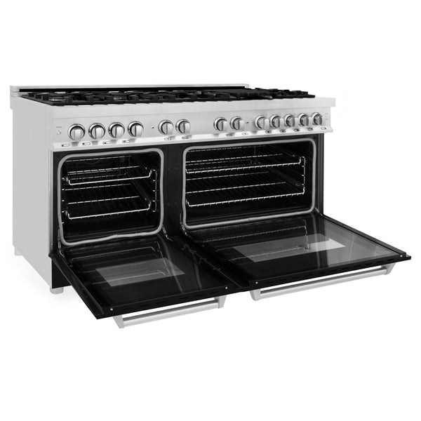 ZLINE 60 in. 7.4 cu. ft. Legacy Dual Fuel Range with 9 Burner Gas Cooktop and 2 Electric Convection Ovens