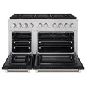 ZLINE 48 in. 6.7 cu. ft. Paramount Double Oven Gas Range with 8 Burner Cooktop in Stainless Steel with Black Matte Doors (SGR-BLM-48)