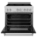 ZLINE 36 in. 4.6 cu. ft. Legacy Induction Range with 5 Element Cooktop and Electric Oven in Satin Stainless Steel and Black Matte Door, Open Box-Great Condition