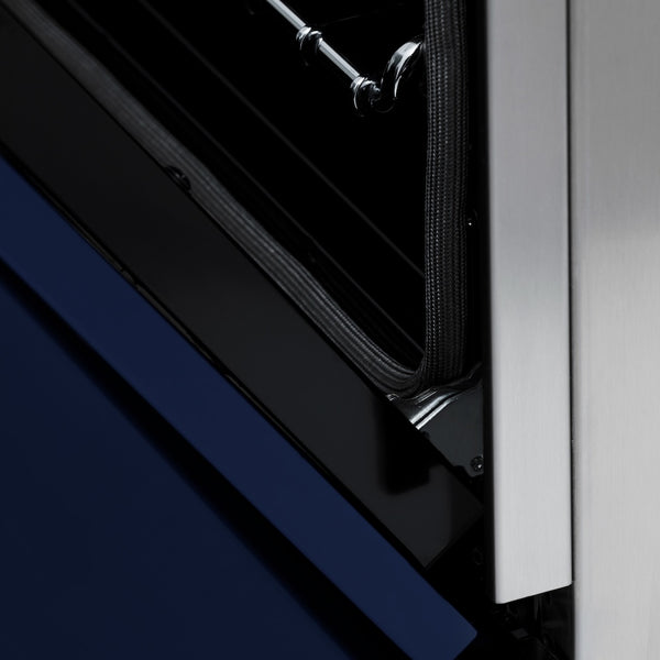ZLINE 24 in. 2.8 cu. ft. Legacy Induction Range with 4 Element Cooktop and Electric Oven in Stainless Steel and Blue Gloss Door, Open Box-Great Condition