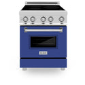 ZLINE 24 in. 2.8 cu. ft. Legacy Induction Range with 4 Element Cooktop and Electric Oven in Stainless Steel and Blue Matte Door, Open Box-Great Condition