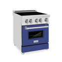 ZLINE 24 in. 2.8 cu. ft. Legacy Induction Range with 4 Element Cooktop and Electric Oven in Stainless Steel and Blue Matte Door, Open Box-Great Condition