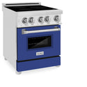 ZLINE 24 in. 2.8 cu. ft. Legacy Induction Range with 4 Element Cooktop and Electric Oven in Stainless Steel and Blue Matte Door, Open Box-Great Condition