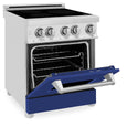 ZLINE 24 in. 2.8 cu. ft. Legacy Induction Range with 4 Element Cooktop and Electric Oven in Stainless Steel and Blue Matte Door, Open Box-Great Condition