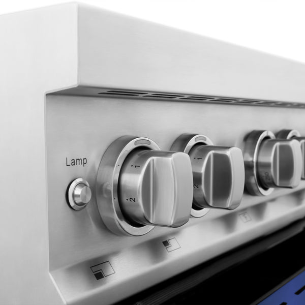 ZLINE 30 in. 4.0 cu. ft. Legacy Induction Range with 4 Element Cooktop and Electric Oven in Stainless Steel and Blue Matte Door, Open Box-Great Condition