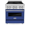 ZLINE 30 in. 4.0 cu. ft. Legacy Induction Range with 4 Element Cooktop and Electric Oven in Stainless Steel and Blue Matte Door, Open Box-Great Condition