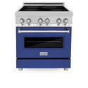 ZLINE 30 in. 4.0 cu. ft. Legacy Induction Range with 4 Element Cooktop and Electric Oven in Stainless Steel and Blue Matte Door, Open Box-Good Condition