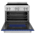 ZLINE 36 in. 4.6 cu. ft. Legacy Induction Range with 5 Element Cooktop and Electric Oven in Stainless Steel and Blue Matte Door, Open Box-Good Condition