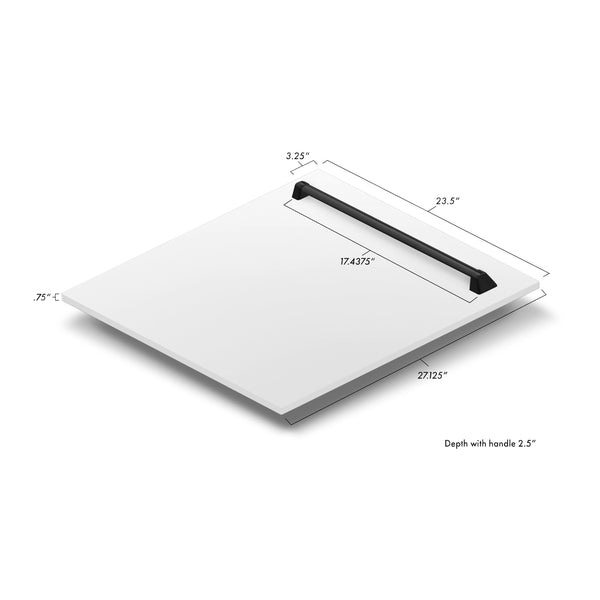 ZLINE 24 in. Autograph Edition Tallac Dishwasher Panel in White Matte with Accented Handle (DPVZ-WM-24)