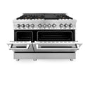 ZLINE 48 in. 6.0 cu. ft. Legacy Dual Fuel Range with Gas Cooktop and 2 Electric Ovens in Stainless Steel with 6 Brass Burners (RA-BR-48)