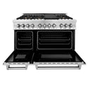 ZLINE 48 in. 6.0 cu. ft. Legacy Dual Fuel Range with Gas Cooktop and 2 Electric Ovens in Stainless Steel with 6 Brass Burners and Griddle (RA-BR-GR-48)