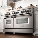 ZLINE 60 in. 7.4 cu. ft. Legacy Dual Fuel Range with 9 Burner Gas Cooktop and 2 Electric Convection Ovens