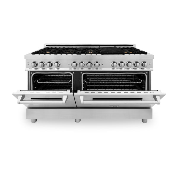 ZLINE 60 in. 7.4 cu. ft. Legacy Dual Fuel Range with 9 Burner Gas Cooktop and 2 Electric Convection Ovens