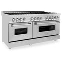 ZLINE 60 in. 7.4 cu. ft. Legacy Dual Fuel Range with 9 Burner Gas Cooktop and 2 Electric Convection Ovens