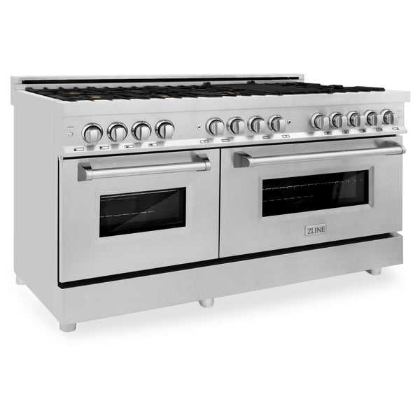 ZLINE 60 in. 7.4 cu. ft. Legacy Dual Fuel Range with 9 Burner Gas Cooktop and 2 Electric Convection Ovens