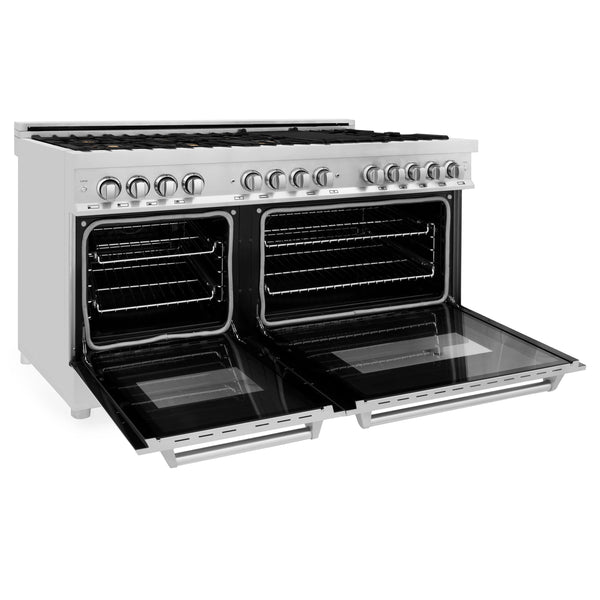 ZLINE 60 in. 7.4 cu. ft. Legacy Dual Fuel Range with 9 Burner Gas Cooktop and 2 Electric Convection Ovens