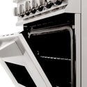 ZLINE 24 in. 2.8 cu. ft. Legacy Dual Fuel Range with 4 Burner Gas Cooktop and Electric Convection Oven in Stainless Steel, Open Box-Great Condition