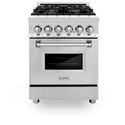 ZLINE 24 in. 2.8 cu. ft. Legacy Dual Fuel Range with 4 Burner Gas Cooktop and Electric Convection Oven in Stainless Steel, Open Box-Good Condition