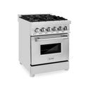 ZLINE 24 in. 2.8 cu. ft. Legacy Dual Fuel Range with 4 Burner Gas Cooktop and Electric Convection Oven in Stainless Steel, Open Box-Great Condition