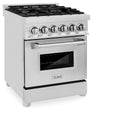 ZLINE 24 in. 2.8 cu. ft. Legacy Dual Fuel Range with 4 Burner Gas Cooktop and Electric Convection Oven in Stainless Steel, Open Box-Great Condition