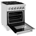 ZLINE 24 in. 2.8 cu. ft. Legacy Dual Fuel Range with 4 Burner Gas Cooktop and Electric Convection Oven in Stainless Steel, Open Box-Good Condition