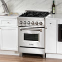 ZLINE 24 in. 2.8 cu. ft. Legacy Dual Fuel Range with 4 Burner Gas Cooktop and Electric Convection Oven in Stainless Steel, Open Box-Great Condition