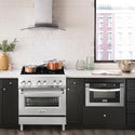 ZLINE 30 in. 4.0 cu. ft. Legacy Dual Fuel Range with 4 Burner Gas Cooktop and Electric Convection Oven in Stainless Steel, Open Box-Great Condition