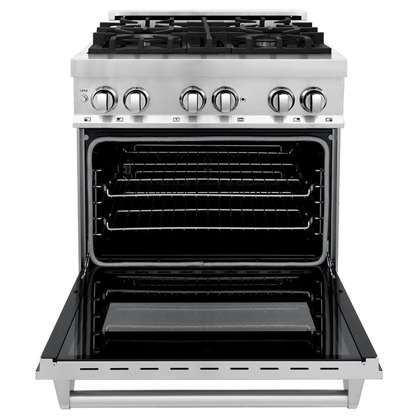ZLINE 30 in. 4.0 cu. ft. Legacy Dual Fuel Range with 4 Burner Gas Cooktop and Electric Convection Oven in Stainless Steel, Open Box-Good Condition