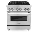 ZLINE 30 in. 4.0 cu. ft. Legacy Dual Fuel Range with 4 Burner Gas Cooktop and Electric Convection Oven in Stainless Steel (RA30)