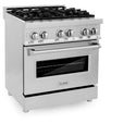 ZLINE 30 in. 4.0 cu. ft. Legacy Dual Fuel Range with 4 Burner Gas Cooktop and Electric Convection Oven in Stainless Steel, Open Box-Good Condition