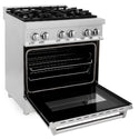 ZLINE 30 in. 4.0 cu. ft. Legacy Dual Fuel Range with 4 Burner Gas Cooktop and Electric Convection Oven in Stainless Steel, Open Box-Good Condition
