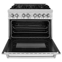 ZLINE 36 in. 4.6 cu. ft. Legacy Dual Fuel Range with 6 Burner Gas Cooktop and Electric Convection Oven in Stainless Steel, Open Box-Great Condition