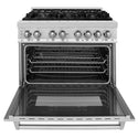 ZLINE 36 in. 4.6 cu. ft. Legacy Dual Fuel Range with 6 Burner Gas Cooktop and Electric Convection Oven in Stainless Steel (RA36)