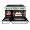 ZLINE Kitchen Package with 36 in. French Door Refrigerator, 48 in. Dual Fuel Range, 48 in. Range Hood, 24 in. Microwave Drawer, 24 in. Tall Tub Dishwasher and 24 in. Wine Cooler in Stainless Steel (6KPR-RARH48-MWDWV-RWV)