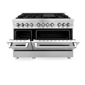 ZLINE 48 in. 6.0 cu. ft. Legacy Dual Fuel Range with 7 Burner Gas Cooktop and 2 Electric Ovens in Stainless Steel (RA48)