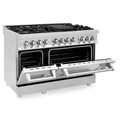 ZLINE 48 in. 6.0 cu. ft. Legacy Dual Fuel Range with 7 Burner Gas Cooktop and 2 Electric Ovens in Stainless Steel (RA48)