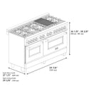 ZLINE 60 in. 7.4 cu. ft. Legacy Dual Fuel Range with 9 Burner Gas Cooktop and 2 Electric Convection Ovens in Stainless Steel, Open Box-Great Condition