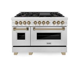 ZLINE Autograph Edition 48 in. 6.0 cu. ft. Legacy Dual Fuel Range with 7 Burner Gas Cooktop and 2 Electric Ovens