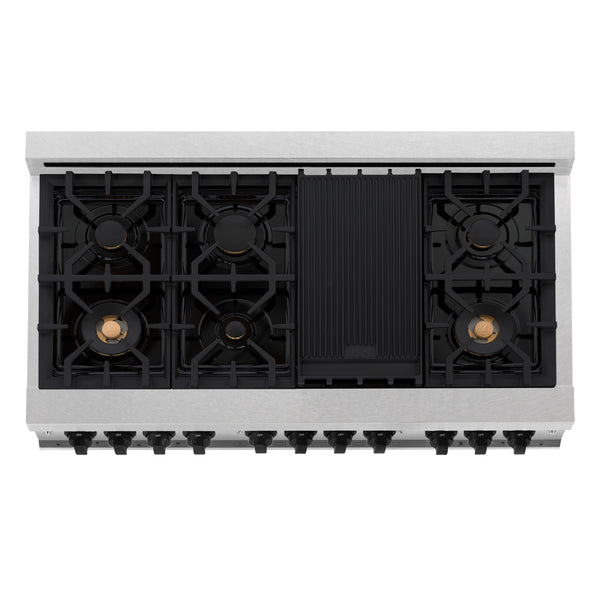 ZLINE Autograph Edition 48 in. 6.0 cu. ft. Legacy Dual Fuel Range with 7 Burner Gas Cooktop and 2 Electric Ovens