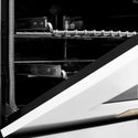ZLINE Autograph Edition 36 in. 4.6 cu. ft. Legacy Dual Fuel Range with 6 Burner Gas Cooktop and Electric Convection Oven in Satin Stainless Steel with White Matte Door and Polished Gold Accents, Open Box-Great Condition