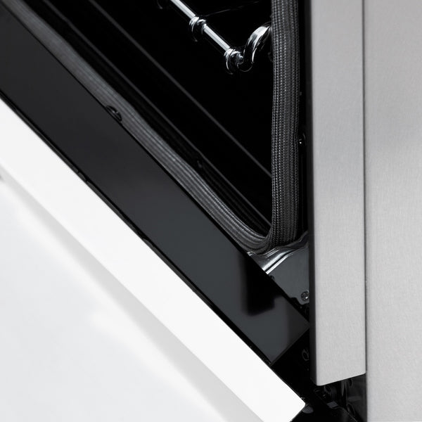ZLINE Autograph Edition 36 in. 4.6 cu. ft. Legacy Dual Fuel Range with 6 Burner Gas Cooktop and Electric Convection Oven in Satin Stainless Steel with White Matte Door and Polished Gold Accents, Open Box-Great Condition