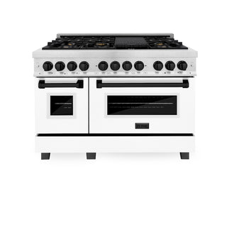 Buy matte-black ZLINE Autograph Edition 48 in. 6.0 cu. ft. Legacy Dual Fuel Range with 7 Burner Gas Cooktop and 2 Electric Ovens