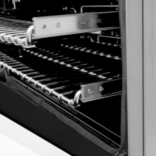 ZLINE Autograph Edition 30 in. 4.0 cu. ft. Legacy Dual Fuel Range with 4 Burner Gas Cooktop and Electric Convection Oven in Stainless Steel with White Matte Door and Matte Black Accents, Open Box-Great Condition