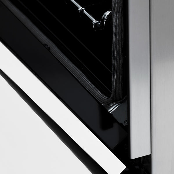 ZLINE Autograph Edition 30 in. 4.0 cu. ft. Legacy Dual Fuel Range with 4 Burner Gas Cooktop and Electric Convection Oven in Stainless Steel with White Matte Door and Matte Black Accents, Open Box-Great Condition