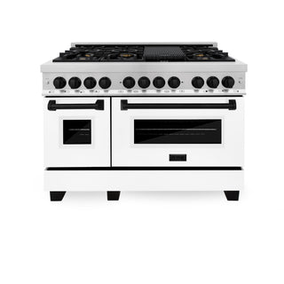 Buy matte-black ZLINE Autograph Edition 48 in. 6.0 cu. ft. Legacy Dual Fuel Range with 7 Burner Gas Cooktop and 2 Electric Ovens