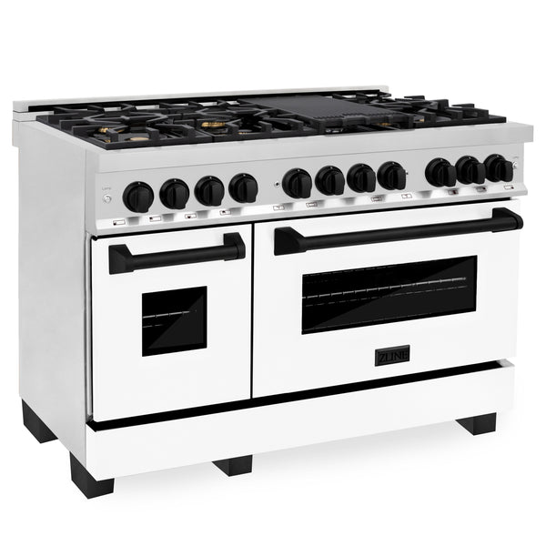 ZLINE Autograph Edition 48 in. 6.0 cu. ft. Legacy Dual Fuel Range with 7 Burner Gas Cooktop and 2 Electric Ovens