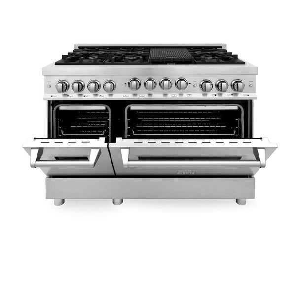 ZLINE 48 in. 6.0 cu. ft. Range with Natural Gas Stove and Natural Gas Oven in Stainless Steel, Open Box-Good Condition