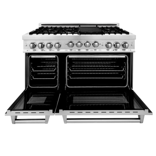 ZLINE 48 in. 6.0 cu. ft. Range with Natural Gas Stove and Natural Gas Oven in Stainless Steel, Open Box-Great Condition