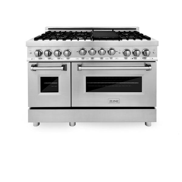 ZLINE 48 in. 6.0 cu. ft. Range with Natural Gas Stove and Natural Gas Oven in Stainless Steel, Open Box-Great Condition